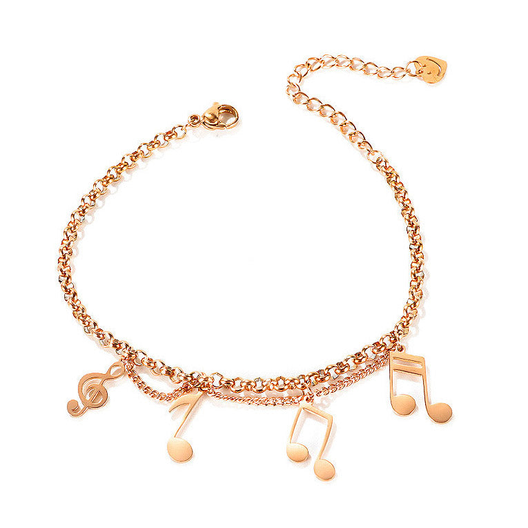 Double Layered Music Notes Bracelet