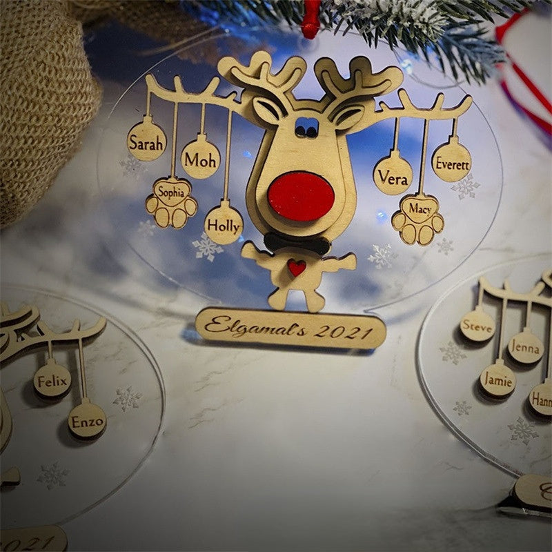 Custom Kids Names Christmas Tree Hanging Ornament