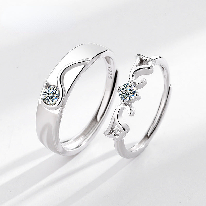 Angel Wings Lovers Promise Rings Set Gift