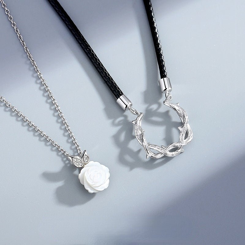 Matching Thornes and Rose Lovers Jewelry Gift