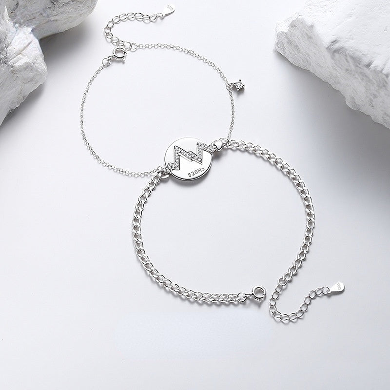 Matching Heartbeat Bracelets Set for Couples