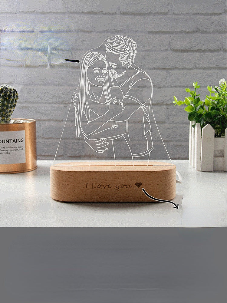 Custom Photo Acrylic Wooden Lamp