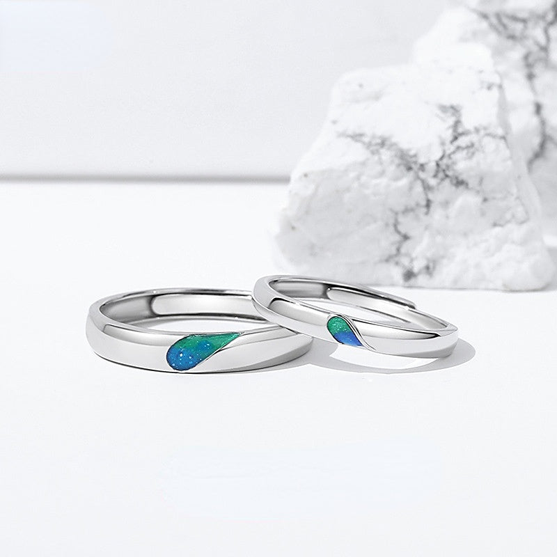 Engravable Half Hearts Matching Rings for Couples