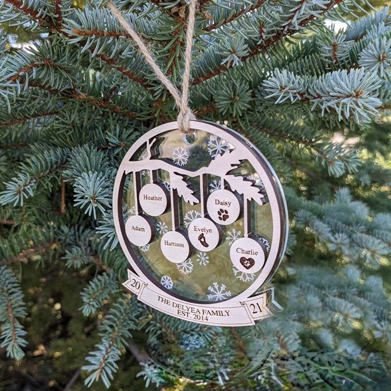 Personalized Family Names Decoration Ornament for Christmas Tree