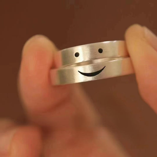 Engraved Cute Matching Wedding Bands for Couple