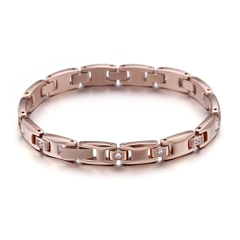 Engravable Matching Links Couple Bracelets Set