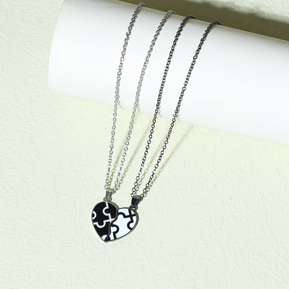 Half Hearts Necklaces Set for Couples