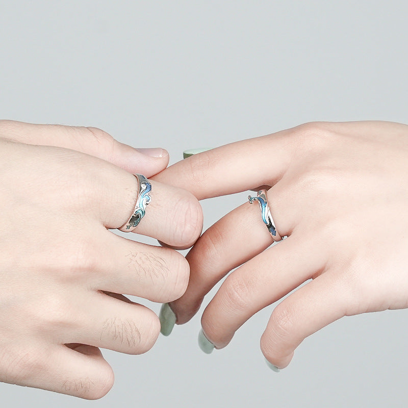 Ocean Theme Bf Gf Matching Rings Set