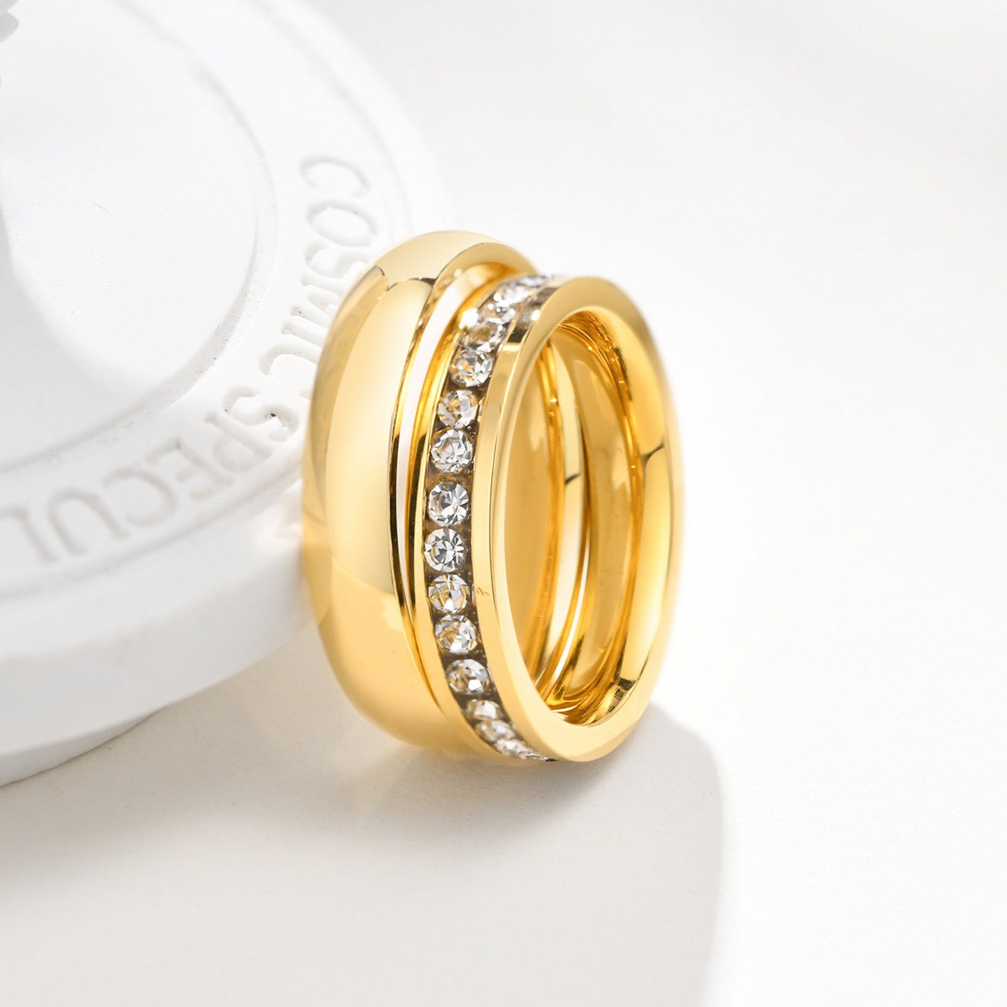 Custom Gold Plated Matching Wedding Bands for Couples