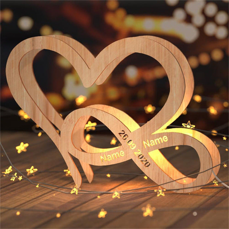 Custom Names Infinity Heart Lamp Gift for Couples