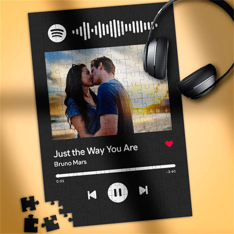 Personalized Photo Scannable Spotify Jigsaw Puzzle Gift
