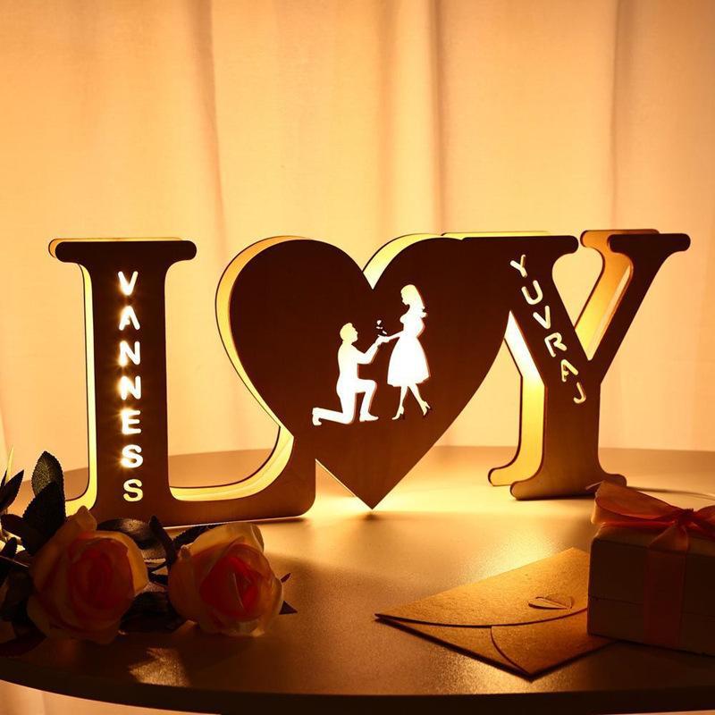 Personalized Photo King Queen Lamp Gift for Couples