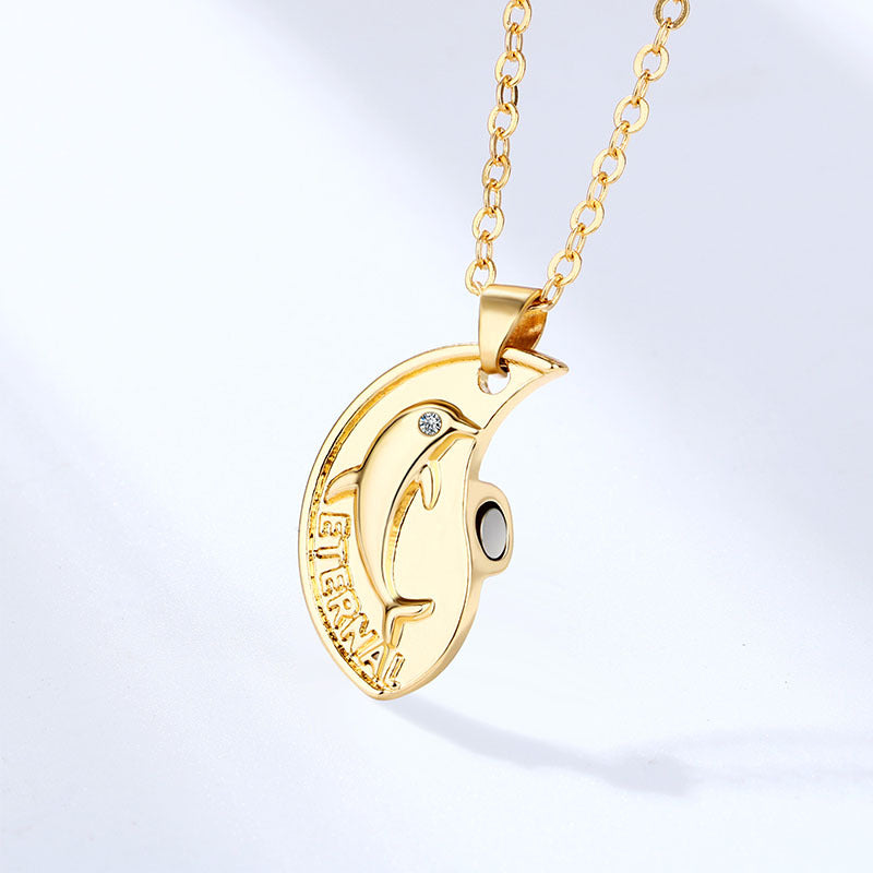 Magnetic Eternal Love Coin Necklaces Set for Couples