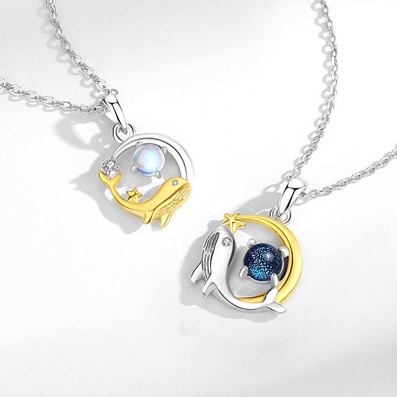 Matching Moonstone Necklaces Set for Couples