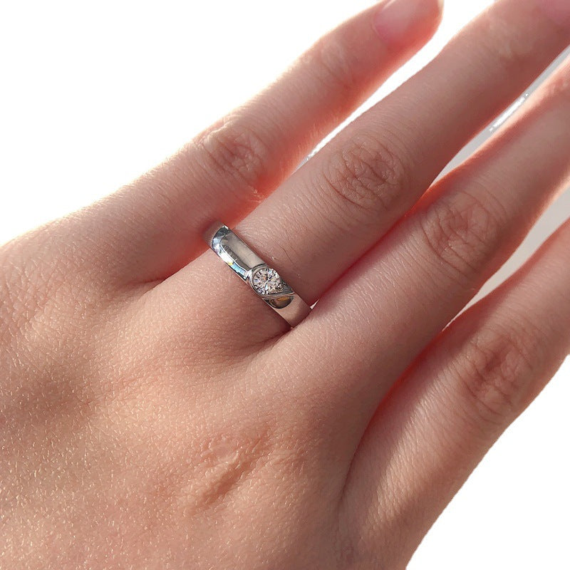 Lab Grown Diamonds Half Hearts Couple Rings Set