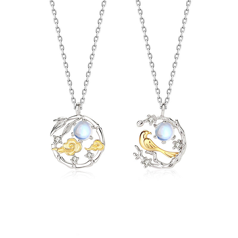 Matching Pair Moonstone Necklaces for Couples