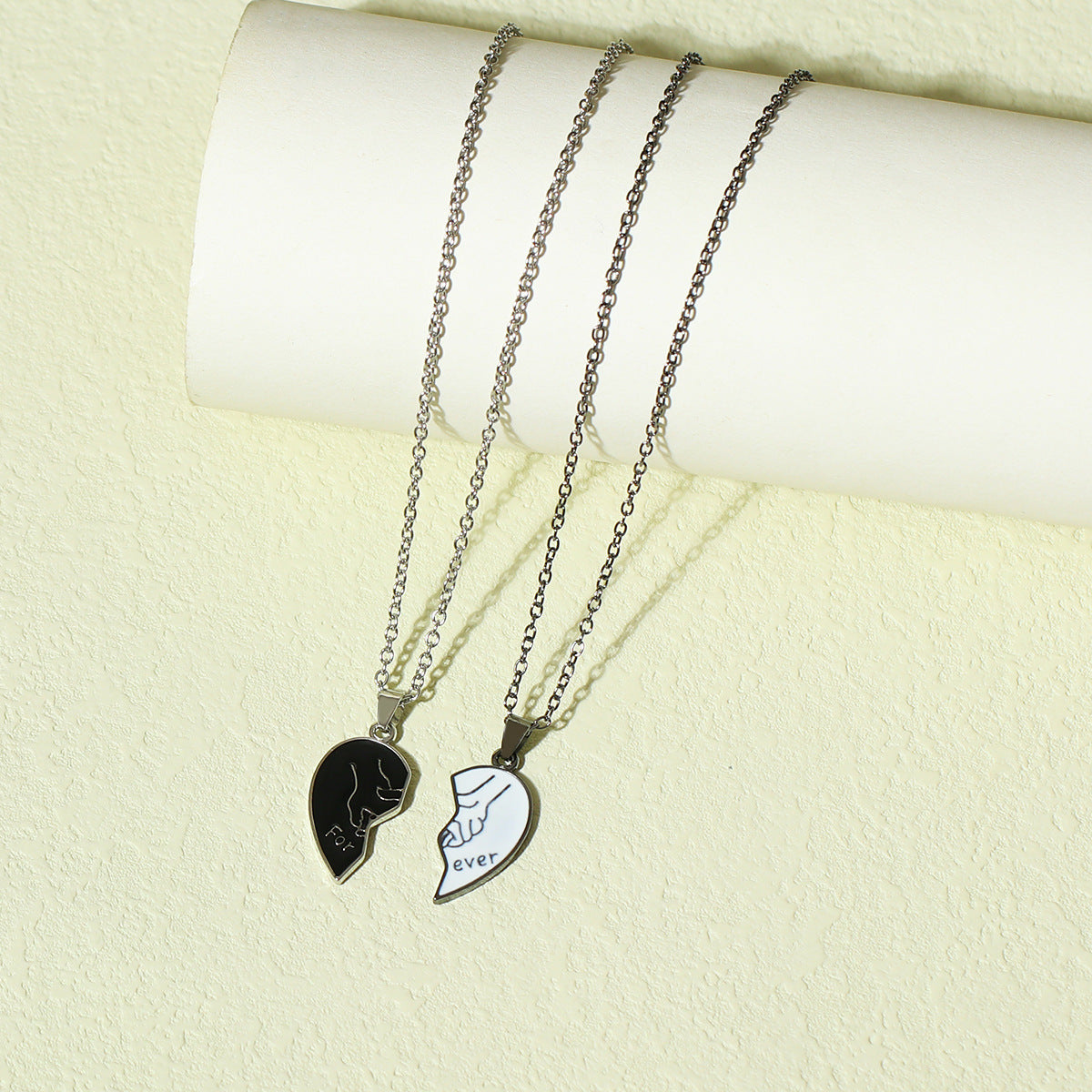 Forever Half Hearts Necklaces Set for Couples