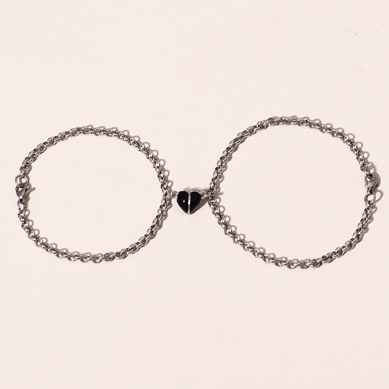 Magnetic Hearts Relationship Bracelets Set for Couples