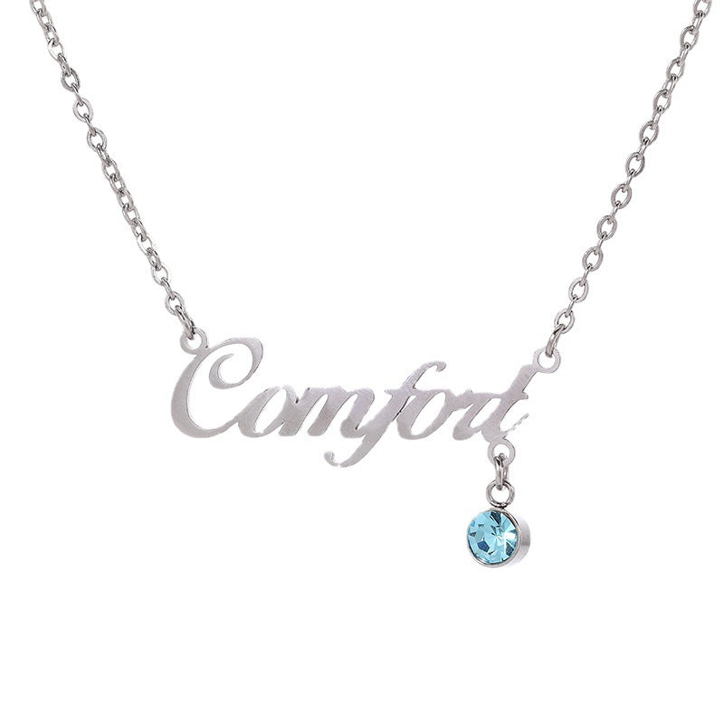 Customized Minimalistic Name Birthstone Necklace