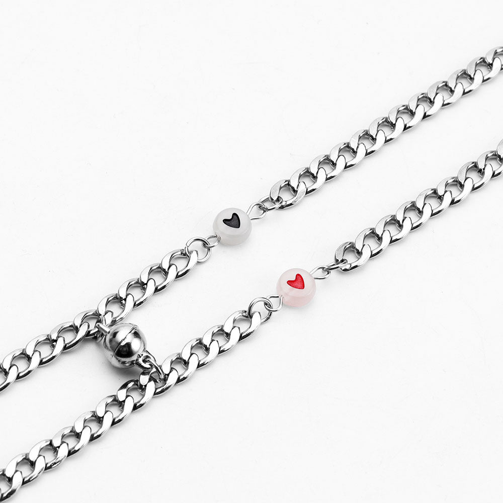 Glow in Dark Magnetic Couple Bracelets Set