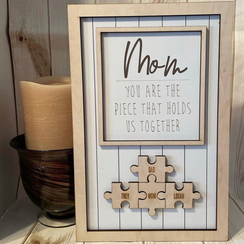 Custom Kids Names Wooden Decoration Gift for Mom