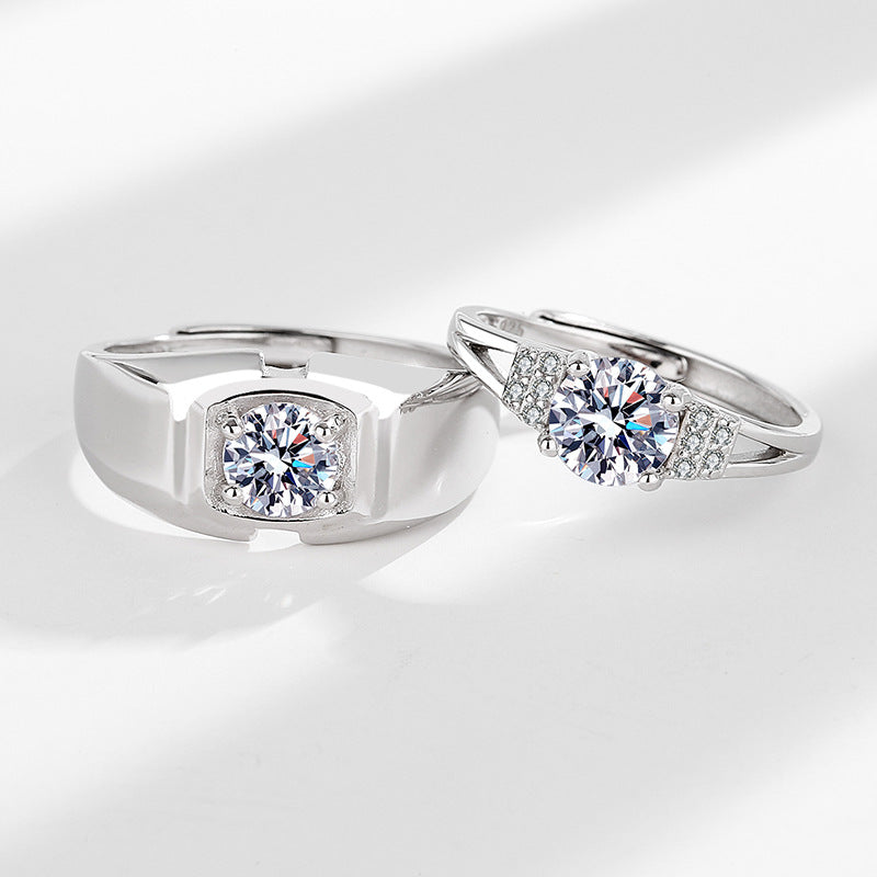 Custom Pave Setting Wedding Bands for Two