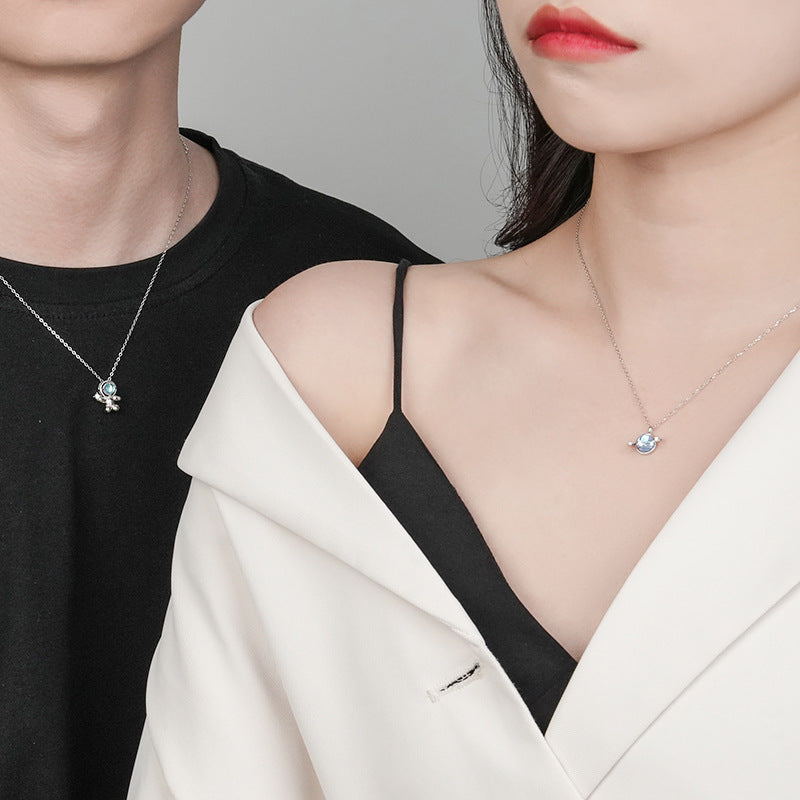 Romantic Spaceman Necklaces for Girlfriend Boyfriend