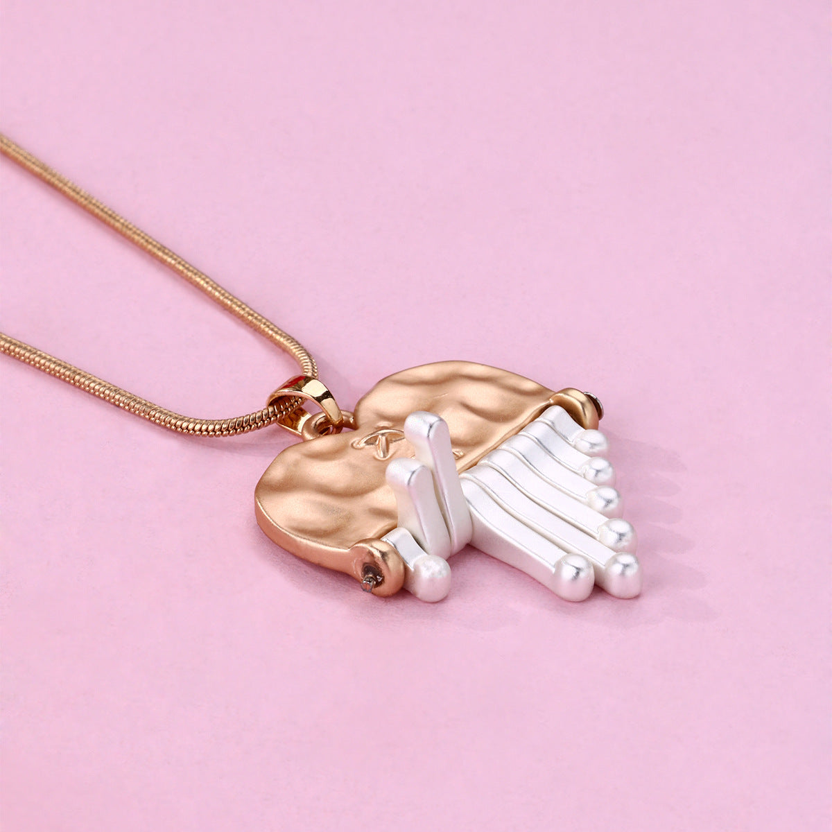 Matching Hearts Necklaces Set for Couples