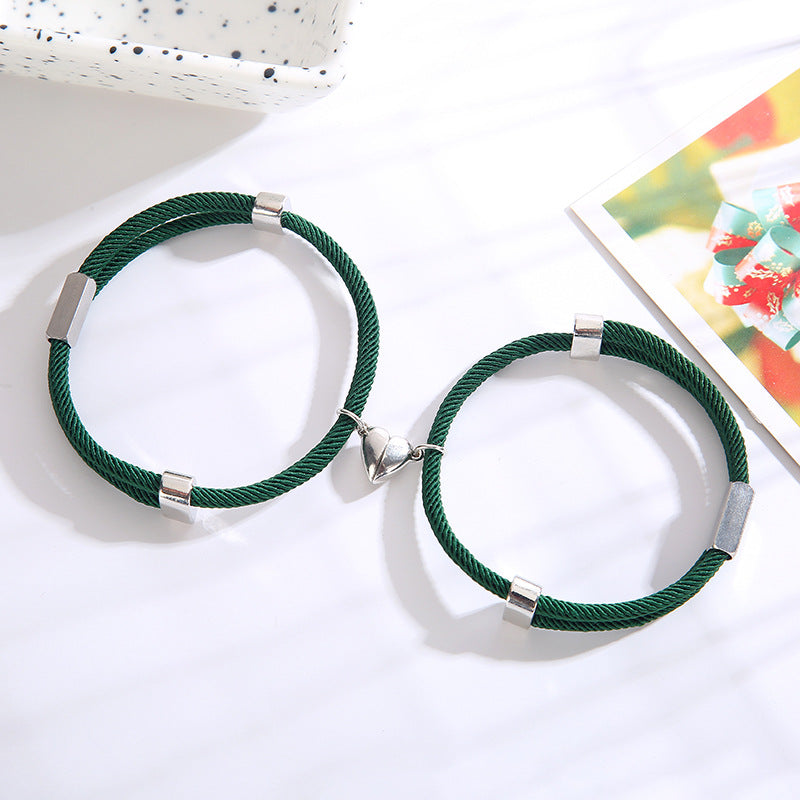 Custom Engraved Connecting Lovers Bracelets Set