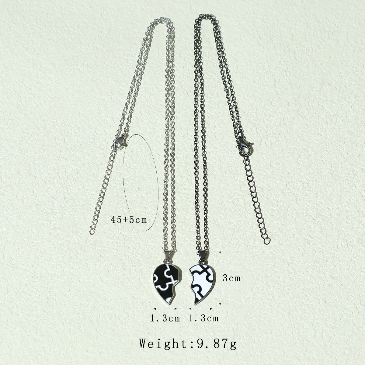 Half Hearts Necklaces Set for Couples