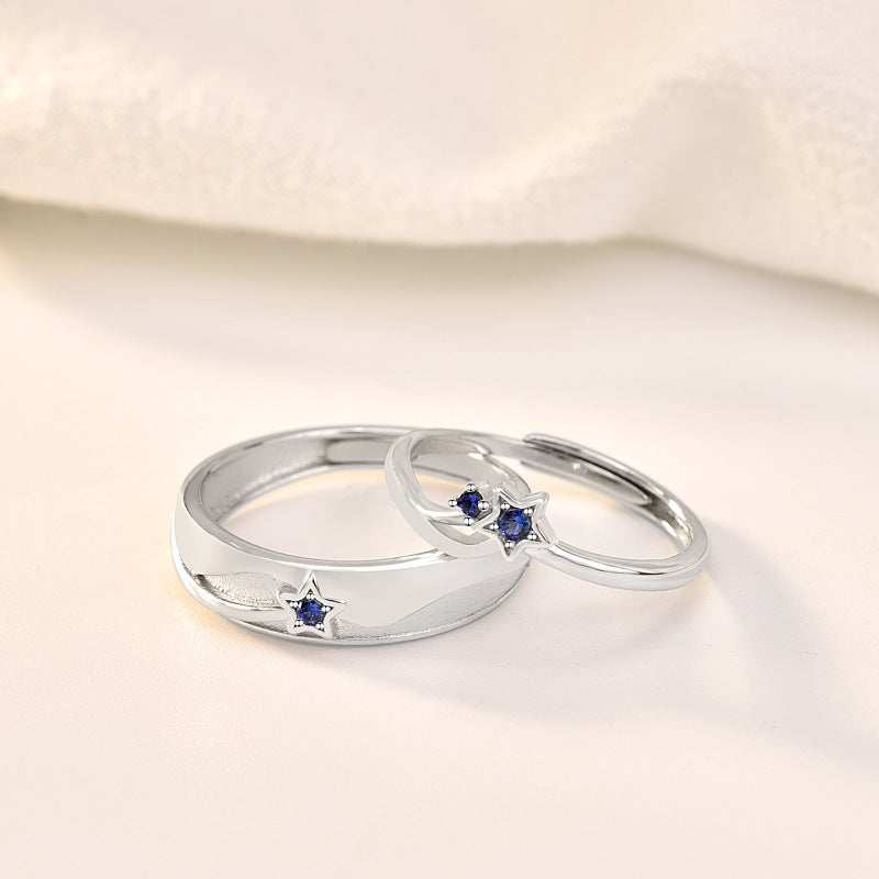 Engravable Matching Stars Rings for Him and Her
