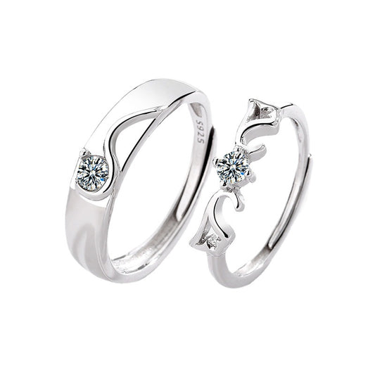 Angel Wings Lovers Promise Rings Set Gift
