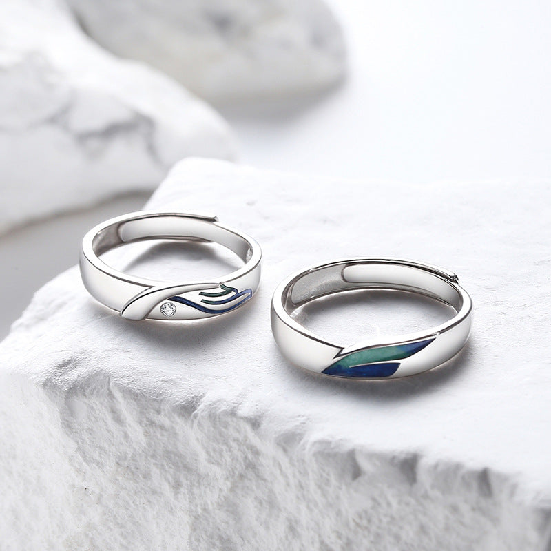 Eagle and Fish Matching Wedding Rings Set