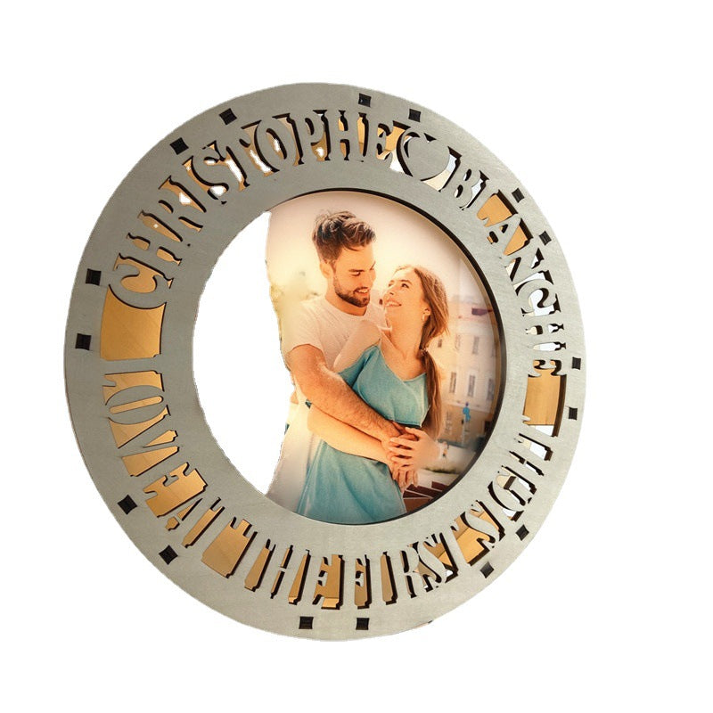 Personalized Couple Name Wooden Lamp Gift