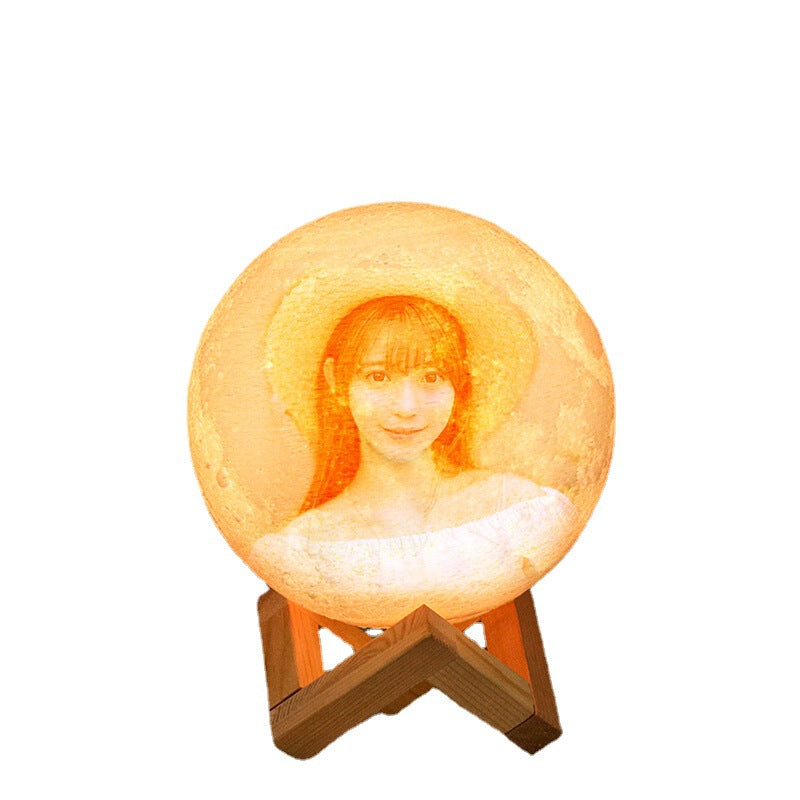 Custom 3D Print Photo Moon Shaped Led Lamp