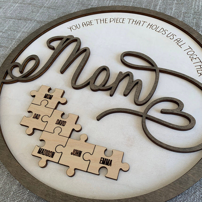 Kids Names Wooden Decoration Gift for Mom