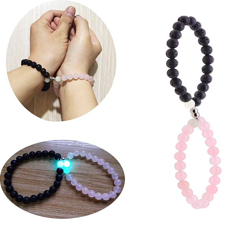 Glowing Magnetic Couple Bracelets Gift Set