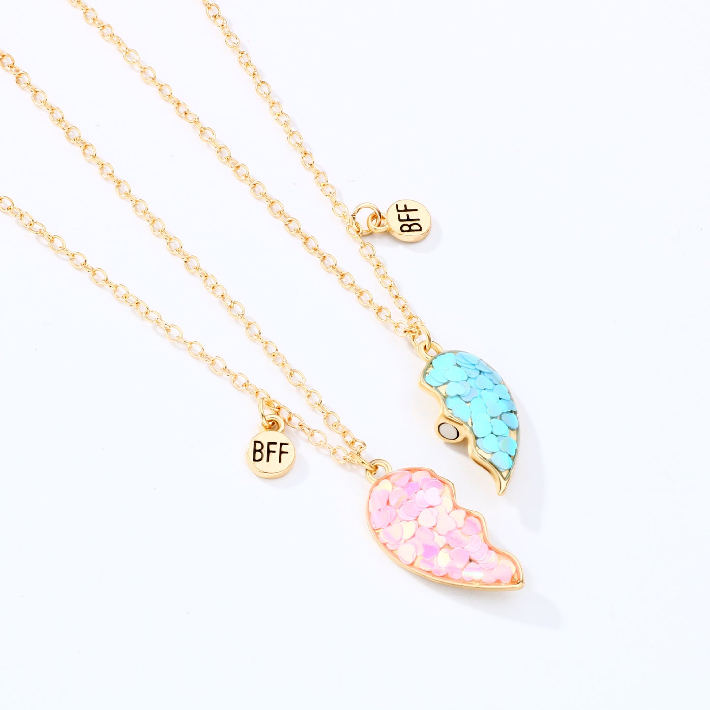 Magnetic Half Hearts Necklaces for Best Friends