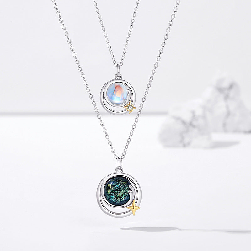 Matching Moonstone Necklaces Set for Couples