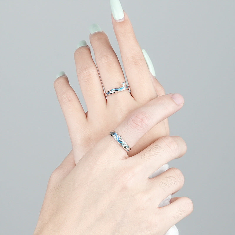 Ocean Theme Bf Gf Matching Rings Set