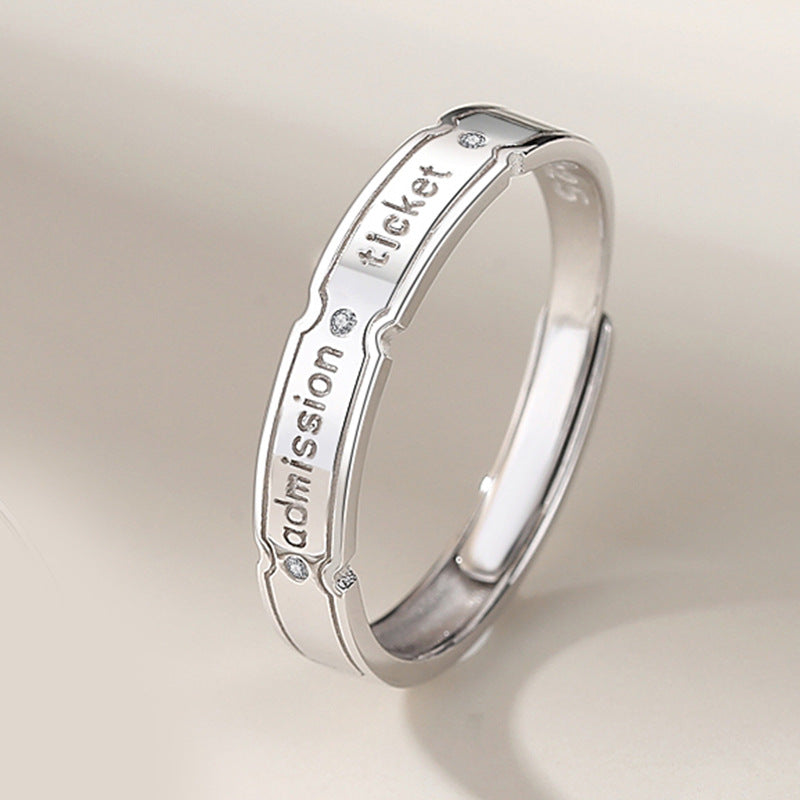 Custom Engravable Couple Rings Set Adjustable Size