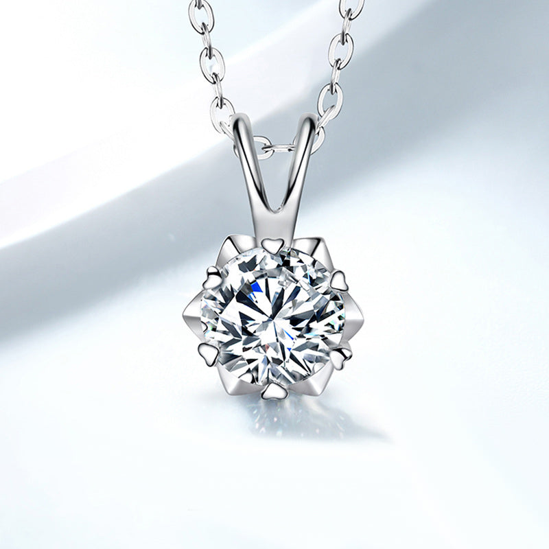 1 Carat Moissanite Diamond Dainty Necklace