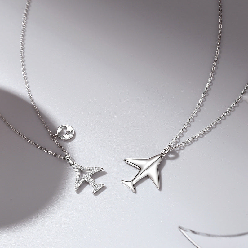 Matching Airplanes Necklaces Set for Couples