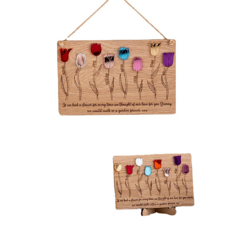 1-8 Kids Names Wooden Decoration Gift for Mom