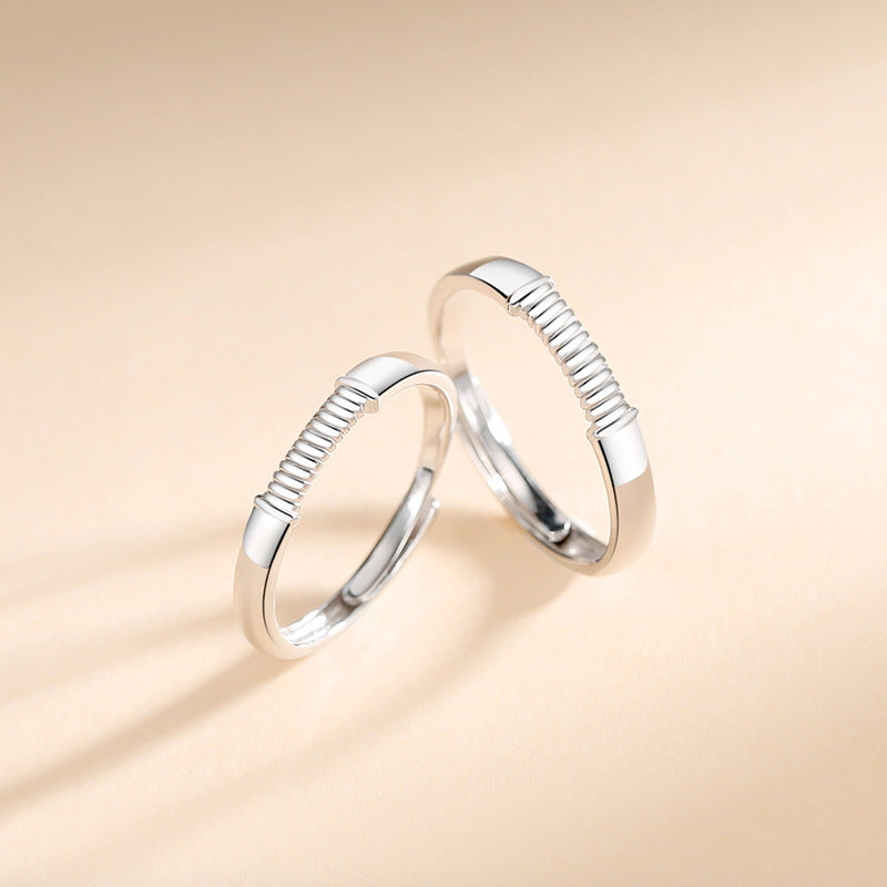 Engravable Matching Pair Rings Set for Couples