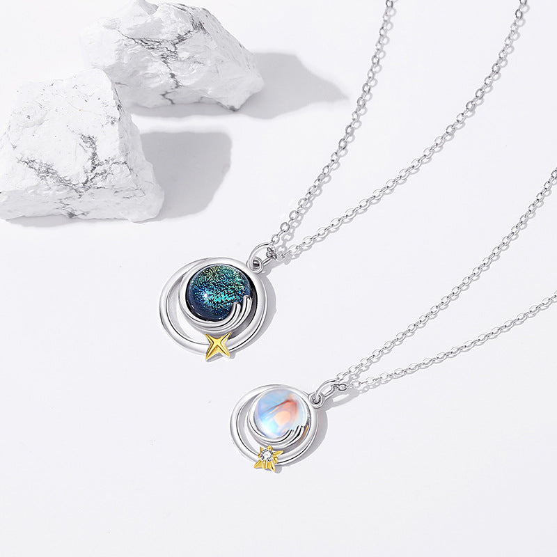Matching Moonstone Necklaces Set for Couples