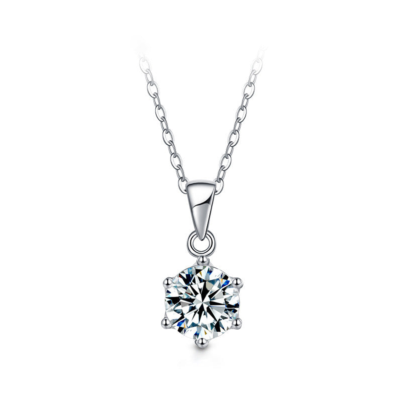 1 Carat Moissanite Diamond Simple Necklace