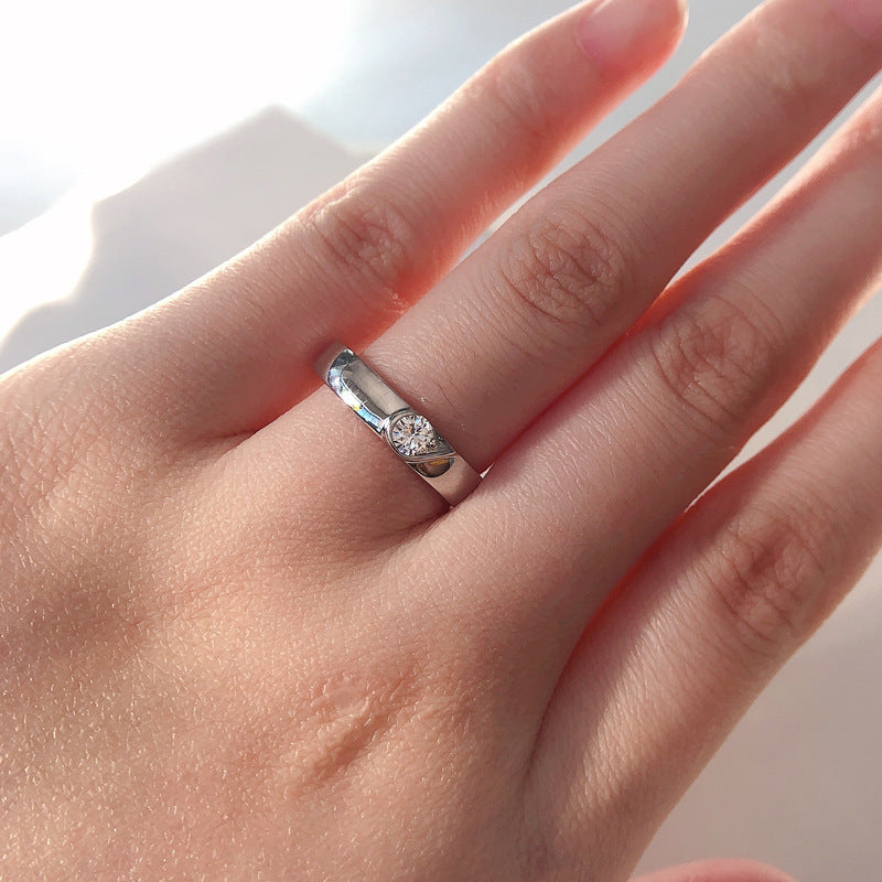 Lab Grown Diamonds Half Hearts Couple Rings Set