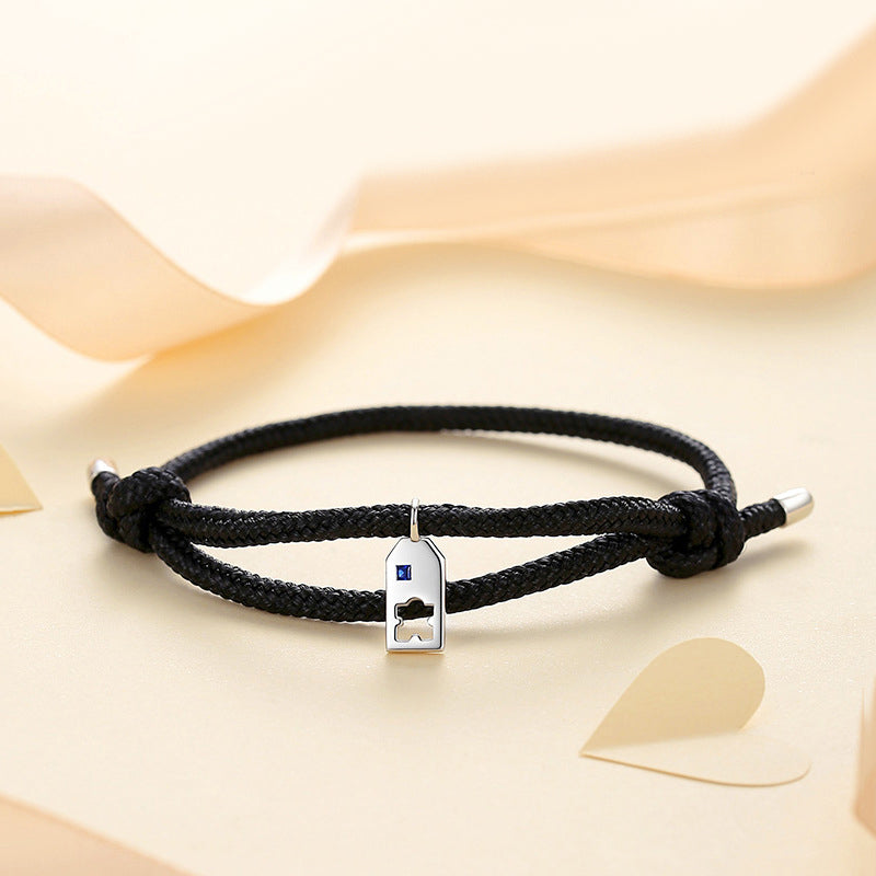 Engravable Puzzle Bracelets Set for Couples