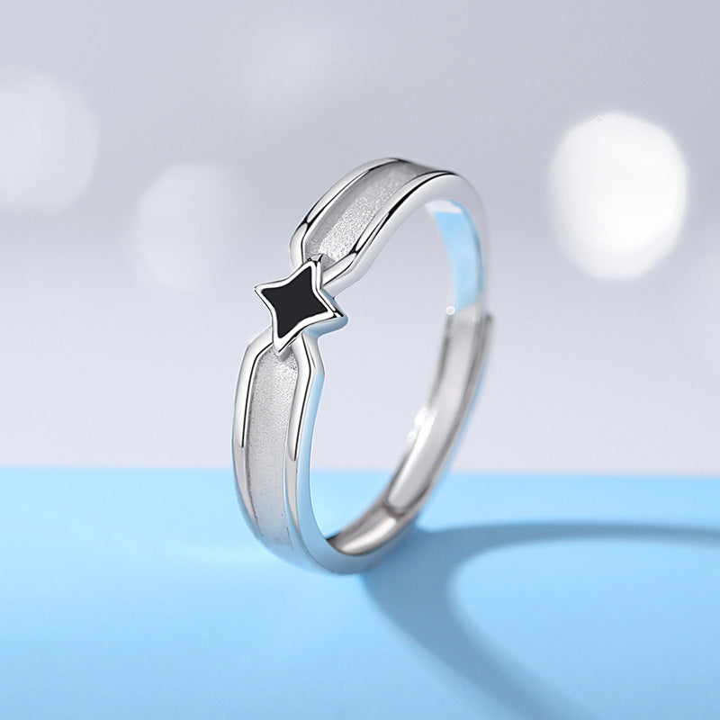 Engravable Star and Moon Promise Rings Set